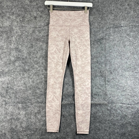 Athleta Legging XS Pink Elastion Textured Tight Abstract Print High Rise Workout - Picture 2 of 14